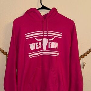 Pink Western T Brand Hoodie